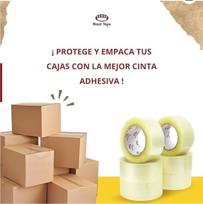 Caja de Cinta Adhesiva para empaque Hot Melt de 43 micras / (36 pz).